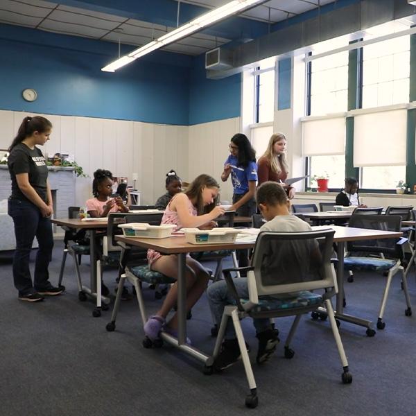 students learning in classroom