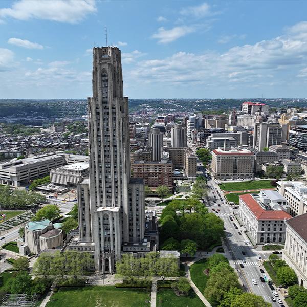 Pitt oakland campus arial image