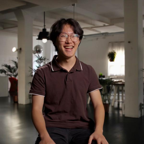 Student laughing